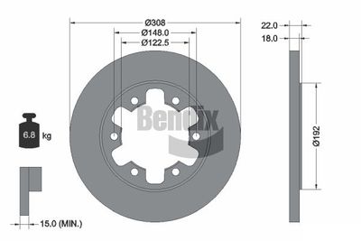 BDS1758 BENDIX Braking Тормозной диск