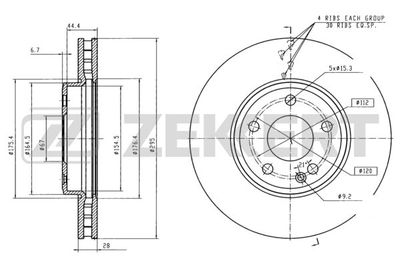 BS5886 ZEKKERT Тормозной диск