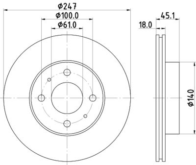 MDC1042 MINTEX Тормозной диск