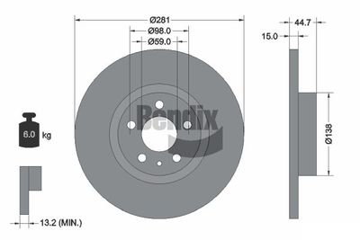 BDS1456 BENDIX Braking Тормозной диск