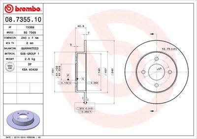 08735510 BREMBO Тормозной диск