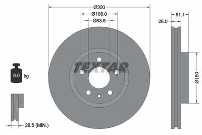 92268605 TEXTAR Тормозной диск