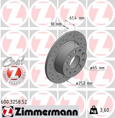 600325852 ZIMMERMANN Тормозной диск