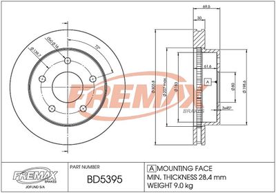 BD5395 FREMAX Тормозной диск