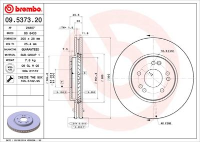 09537320 BREMBO Тормозной диск