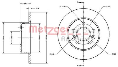 6110273 METZGER Тормозной диск