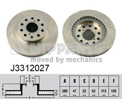 J3312027 NIPPARTS Тормозной диск