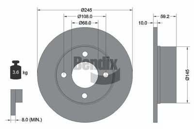 BDS1690 BENDIX Braking Тормозной диск