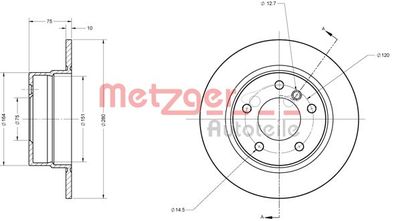 6110649 METZGER Тормозной диск