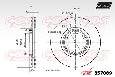 857089 MAXTECH Тормозной диск