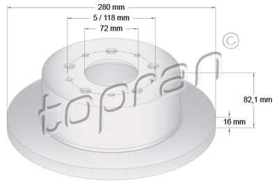 721183 TOPRAN Тормозной диск