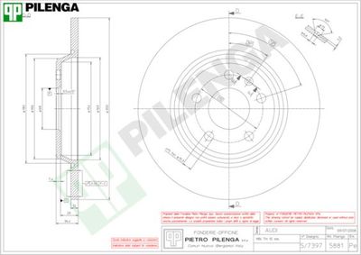 5881 PILENGA Тормозной диск