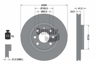 BDS1425 BENDIX Braking Тормозной диск