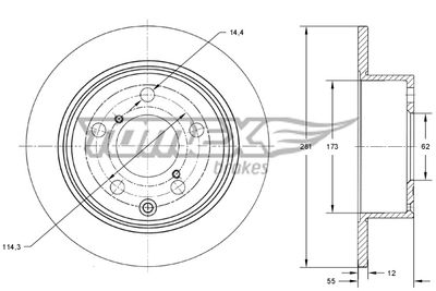 TX7328 TOMEX Brakes Тормозной диск