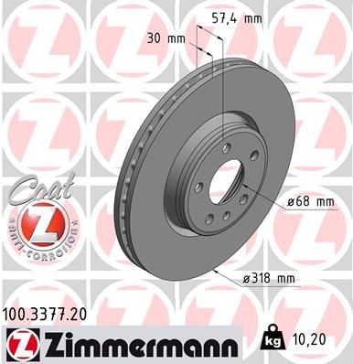 100337720 ZIMMERMANN Тормозной диск