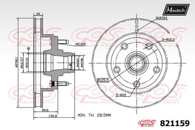 821159 MAXTECH Тормозной диск