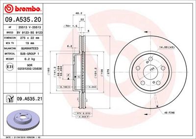 09A53521 BREMBO Тормозной диск