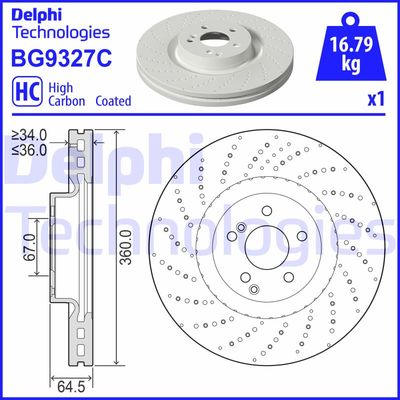 BG9327C DELPHI Тормозной диск