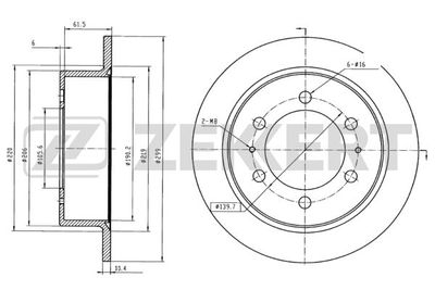 BS5255 ZEKKERT Тормозной диск