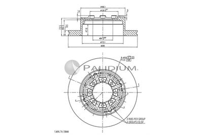 P330128 ASHUKI by Palidium Тормозной диск
