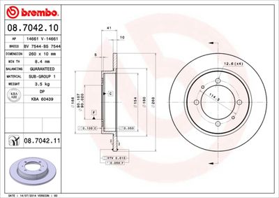 08704211 BREMBO Тормозной диск