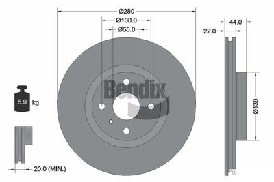 BDS2186HC BENDIX Braking Тормозной диск
