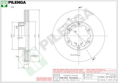 V895 PILENGA Тормозной диск