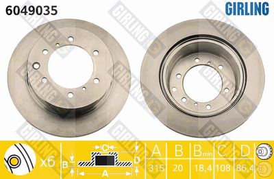 6049035 GIRLING Тормозной диск
