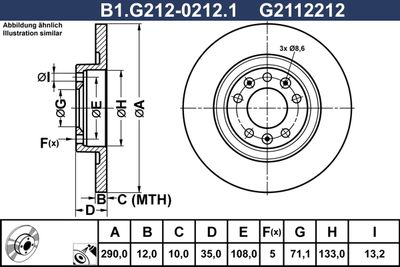 B1G21202121 GALFER Тормозной диск