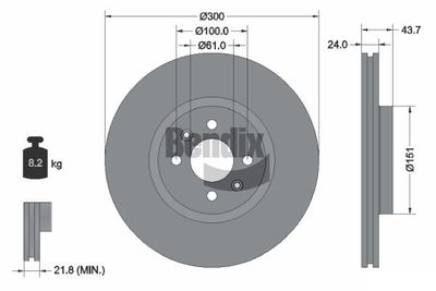 BDS1060 BENDIX Braking Тормозной диск