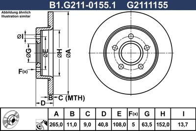 B1G21101551 GALFER Тормозной диск