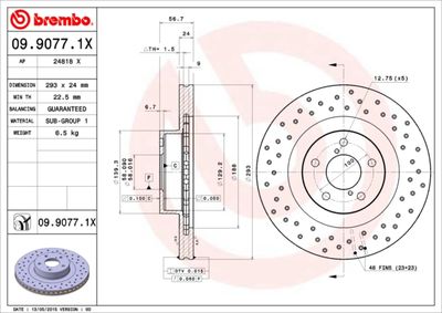 0990771X BREMBO Тормозной диск