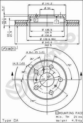 BS7886 BRECO Тормозной диск