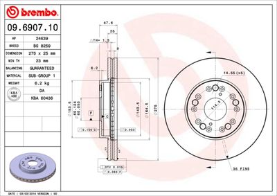 BS8259 BRECO Тормозной диск