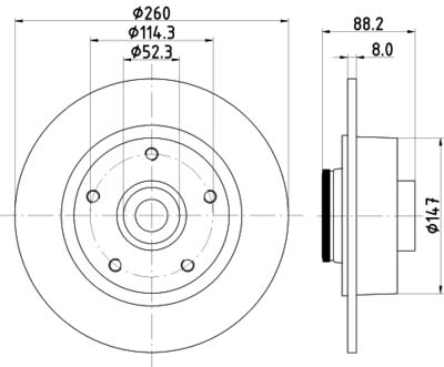 8DD355123341 HELLA Тормозной диск