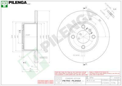 5116 PILENGA Тормозной диск