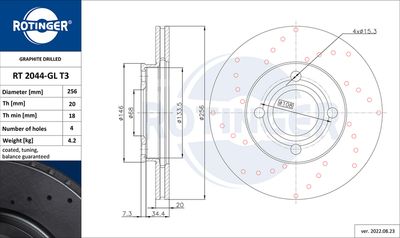 RT2044GLT3 ROTINGER Тормозной диск