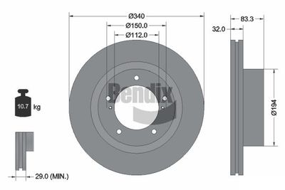 BDS1706 BENDIX Braking Тормозной диск