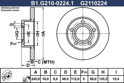 B1G21002241 GALFER Тормозной диск