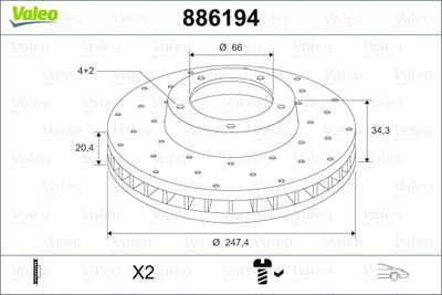 886194 VALEO Тормозной диск