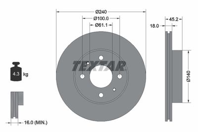 92063200 TEXTAR Тормозной диск