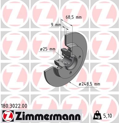 180302200 ZIMMERMANN Тормозной диск