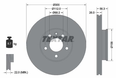 92109803 TEXTAR Тормозной диск