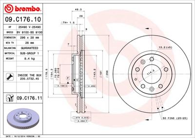 09C17611 BREMBO Тормозной диск