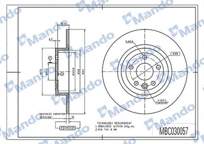 MBC030057 MANDO Тормозной диск