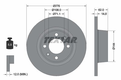 92107900 TEXTAR Тормозной диск