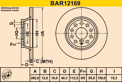 BAR12169 BARUM Тормозной диск