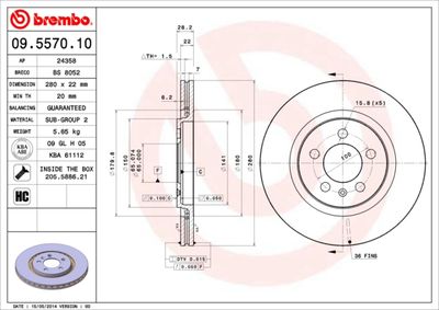 09557010 BREMBO Тормозной диск