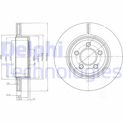 BG4073 DELPHI Тормозной диск