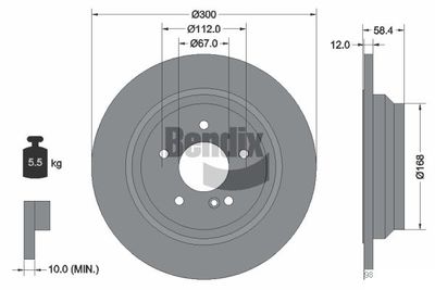 BDS1724 BENDIX Braking Тормозной диск